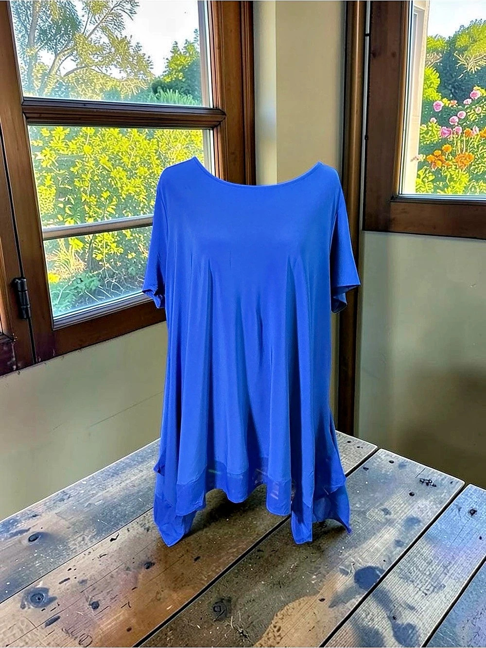 E.S.T. 1946 Blue boho tunic Size 14/16W Like New